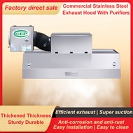 Commercial Range Hood With Purifiers Stainless Steel Exhaust Hood  Cooker Hood Kitchen Range Hood