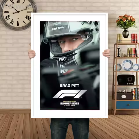 F1 2025 Movie Posters and Prints Brad_Pit Racing Car Canvas Painting Modern Wall Art Picture For Liv