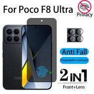 2 in 1 Poco F8 Ultra Anti-peeping Screen Protector Tempered Glass Anti-spy 9D For Poco F8 F7 M7 X7 C