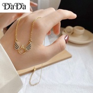 Malaysia Jewellery Rantai Leher Emas 916 Original Gold Necklace Flash Diamond Small Wings Pendant An