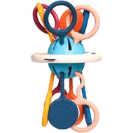 LiKee Montessori Toys for Baby Infant 4+ Months, Sensory Development Toys Silicone Pull String Toy G