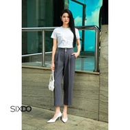 Quần công sở nữ dáng baggy xám đậm SIXDO (Dark Grey Woven Baggy Pants)