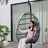 OD  เก้าอี้ชิงช้าพร้อมขาตั้ง ดีไซน์หวายเทียม พร้อมเบาะรองนั่งและหมอน แบบไข่ สำหรับใช้ในลานบ้านหรือสว