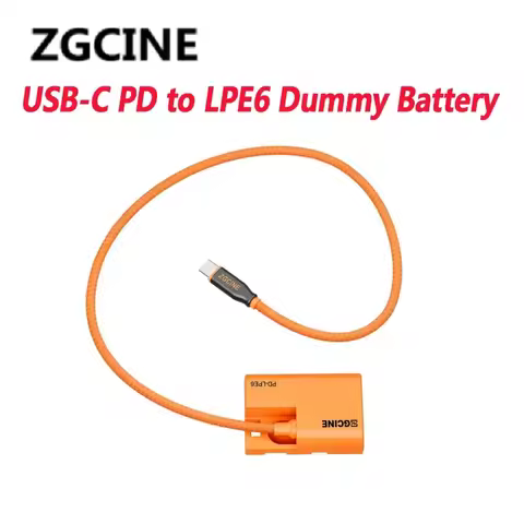 ZGCINE USB-C/D-Tap PD to BMPCC DC Power Cable LPE6/FZ-100/NPF Dummy Battery Cable LM-P4 Lemo 2Pin Ma