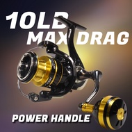 【TRAINFIS】12KG Max Drag Fishing Reel 2000-7000 Power Handle Spinning Reel 5.2:1 Ratio Metal Fishing Reel