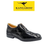 Kangaroo Genuine Leather Men Oxford Lace Up Formal Shoes 9363-A7 Shine Black
