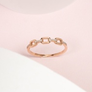 Grace Fine Jewelry แหวนทองแท้ 9k เพชรแท้ ลายโซ่ครึ่งวง