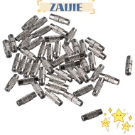 ZAIJIEE 50pcs Brass Screw Clasps, Brass 12x4mm Barrel Clasps, Screw Connector Fastener 50pcs Silver 
