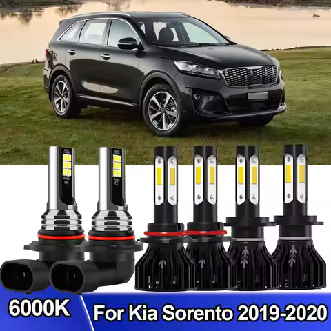 TEENRAM 9005 H7 Hi/Lo Beam 60000LM Car LED Headlight Bulbs 9005 Fog Light Combo Kit For Kia Sorento 