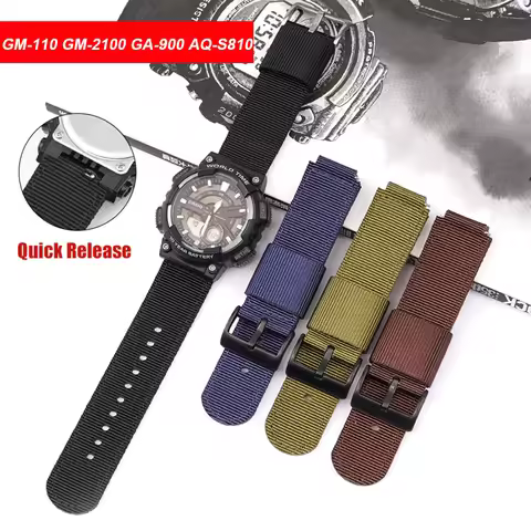 Watch Strap for Casio G-SHOCK GA-100/700/800/900 GM-110 GD-110 GM-2100 AQ-S810 AE-1000 Men Women Nyl