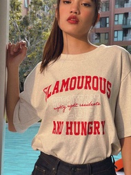 88R — Everyday Tee (Cream/Grey) เสื้อยืดผ้ารีไซเคิล สกรีนลาย