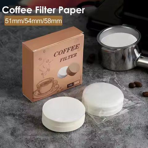 200pcs 51mm/54mm/58mm Coffee Filter Paper Home Handle Special Powder Bowl Filter Secondary Water Fil