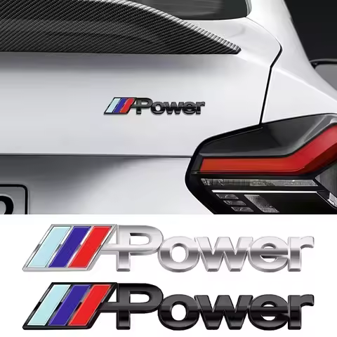 2pcs Car Side Fender Emblem Sticker Accessories For BMW M Power 3 5 7 Series e46 e90 e60 X3 X4 X5 X6