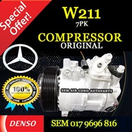 MERCEDES-BENZ W211 7PK 6SEU16C 2 PIN 3 LEG DENSO ND COMPRESSOR/ KOMPRESOR (CAR AIRCOND SYSTEM)