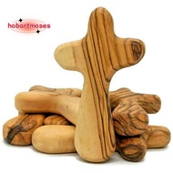 10 Piece Small Olive Wood Crosses Holding Crosses Portable Prayer Crosses