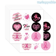 Un* Ribbon Sticker Pink Sticker Water Bottle Labels Breasts Cancer Awareness Label Sticker for Event