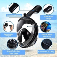 - Full Face Snorkeling Mask, Snorkeling Goggles, Swimming Goggles, Children, Adults, Diving - L-XL