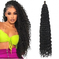 20/22/30 Inch Black Soft Ocean Wave Crochet Hair Deep Wave Twist Crochet Hair Extensions Curly Braid