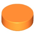 Lego 98138 part Tile Round 1 x 1 orange