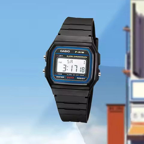 Casio F-91W-1 Trendy Outdoor Retro Wristwatch All Match Small Square LCD Display Waterproof Fashion 