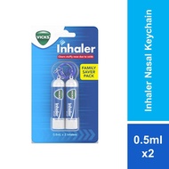 Vicks Inhaler Nasal Decongestant Keychain Value Pack, Fast Relief from Blocked Nose, 0.5ml