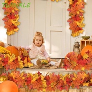 TWINKLE1 Red Autumn Maple Leaves, Creative 1.7m Artificial Maple Garland, Autumn Leaf Garland Realis