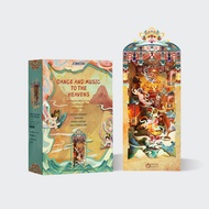 In stock NEW Creative DIY Wooden Book Nook Shelf Insert Miniature Kits Green Fairyland Bookshelf Hom