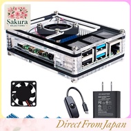 Miuzei Latest Raspberry Pi 4 Case - Raspberry Pi 4 Case + Cooling Fan + Heat Sink Compatible with Ra