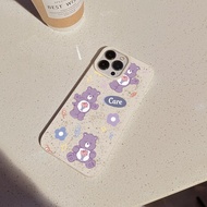 【สำหรับ iPhone】เคสโทรศัพท์ Wheat Material Case หมีสีสันสดใสน่ารัก for iphone 15 14 13 12 Mini 11XR X XSMax