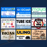 JM Creatink Laminated Signage for Business Gcash / Maya / Load / Ice for / Customized Sign