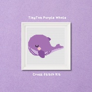 ◇TinyTAN Purple Whale Cross Stitch Kit