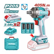 TOTAL Cordless Impact Wrench Battery Charger 405/500/550/850/1350/1750Nm TIWLI20451/2045/20501/20551