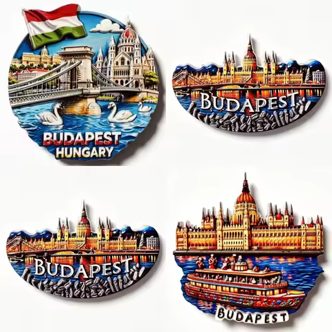 Budapest Hungary Fridge Magnet 3D Resin Souvenir Gift Hungarian City Landscape Refrigerator Magnet H
