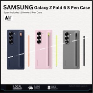 Samsung Galaxy Z Fold 6 S Pen Case with Pen | Authentic Z Fold 6 Case | Z Fold 6 Case Cover | Gray/P