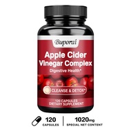 Potent Apple Cider Vinegar Capsules – ACV Pill Nutritional Supplement Promotes Digestive Health 120
