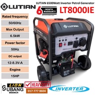 LUTIAN 6500Watt/6.5KW Inverter Petrol Generator with Battery Button Start LT8000IE - Heavy Duty - 6 