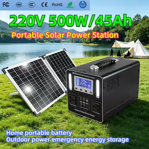 220V LiFePO4 Portable Power Station 500W 45Ah Solar Generator Solar Outdoor Mobile Power Supply Home