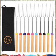 10 Pcs Smores Sticks for Fire Pit Roasting, Long 32Inch Marshmallow Skewers for Camping, Smores Kit