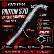 Proton S70 Catless Downpipe Long Type 3 Inch SUS304 Plug & Play | 3 Cylinder / 4 Cylinder