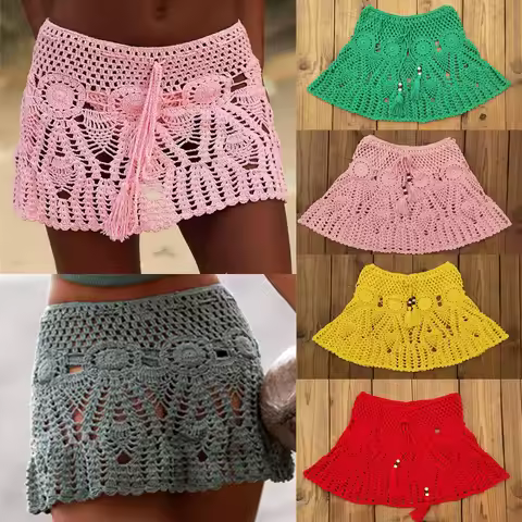 8 Colors Wish Ebay AliExpress, Amazon, Handmade Crochet, Beach Skirt, Bikini, Swimsuit, Skirt