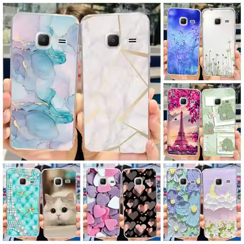For Samsung J1 2016 Case SM-J120F Cover Fashion Marble Flower Soft Silicone Phone Cover For Samsung