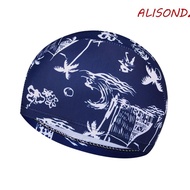 ALISONDZ Swimwear Hats Sports Unisex Long Hair Sports Swim Pool Calico Swim Cap Diving Hat Ear Prote