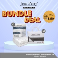 (Bundle Set 004) Jean Perry Elastic Straps Mattress Protector I Pillow Pad