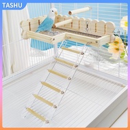 & Parrot Bottom Net Ladder Climbing Platform Solid Wood Ladder Climbing Platform Climbing Stairs Hab