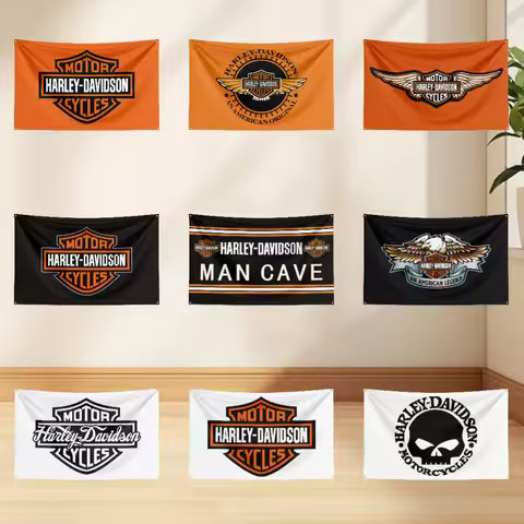 3x5 Ft H-Har-ley-9 Motor Car Oil Flag Motoring Racing Workshop Car Banners Tapestry Flag Outdoor For