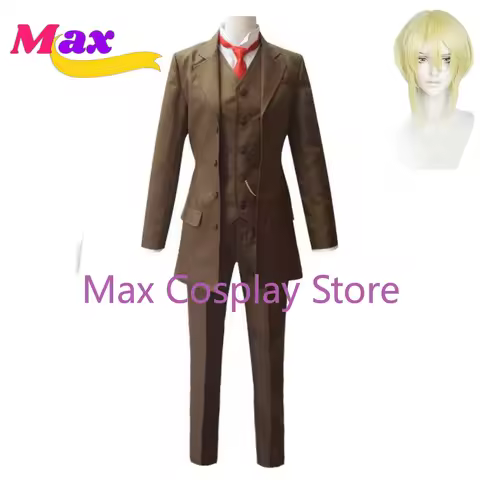 Max Anime Albert James Moriarty William Cosplay Costume Wig Brown Uniform Halloween Carnival Party S