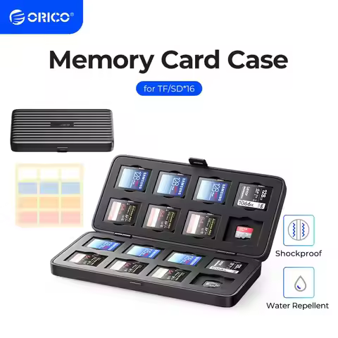 ORICO Micro SD Card Holder 16 Slots Memory Card Storage Case Protector for SD/ CF / Micro SD /SSD Sh