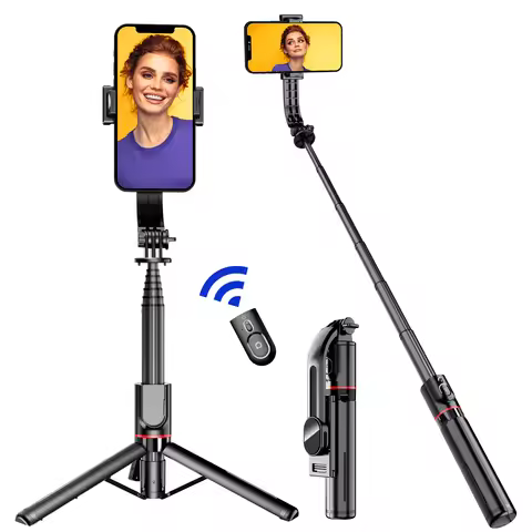 L12 Selfie Stick, Extendable Selfie Stick Tripod,Phone Tripod with Wireless Remote Shutter, Compatib