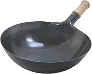 Yamada Kogyosho One-Handed Wok, Iron, Handle, Wooden Handle, 13.0 inches (33 cm)