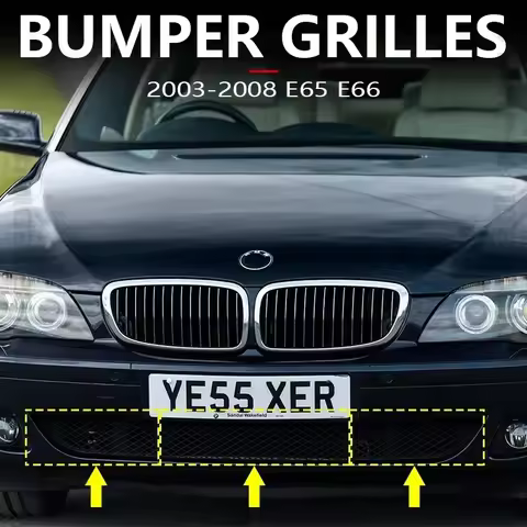 for 2003-2008 E65 E66 BMW 750i 750Li 760i 760Li Alpina B7 Front Bumper Grill Grilles Mesh 5111713556